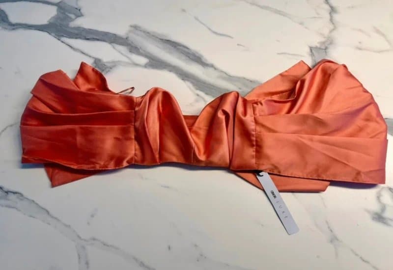 ASOS NEW Womans bralet crop top big bow asos luxe size 10 satin coral orange RRP £45