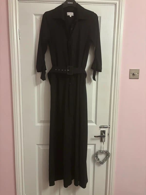 Dancing Leopard Dancing leopard plunge shirt dress wedding work party pockets 12-14 same day post