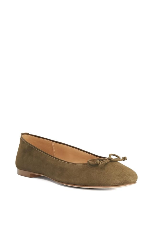 Dune London Dune London Women's 'Huddle' Suede Ballet Pumps in Green - 2