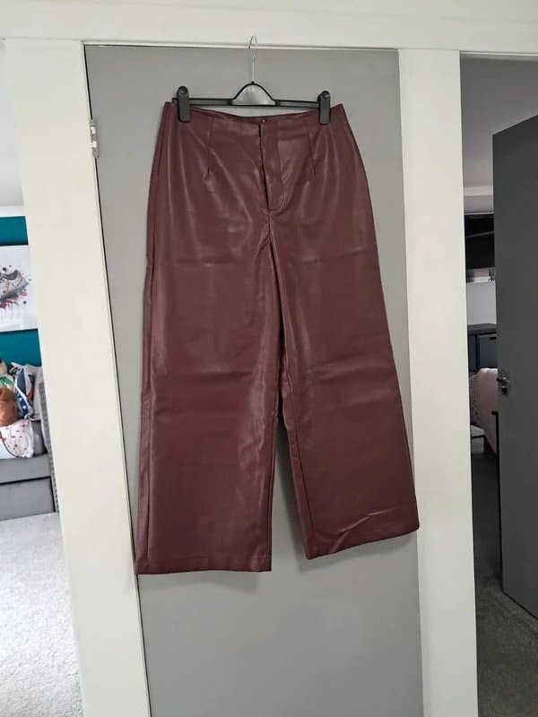 Cider Wide leg leather look trousers