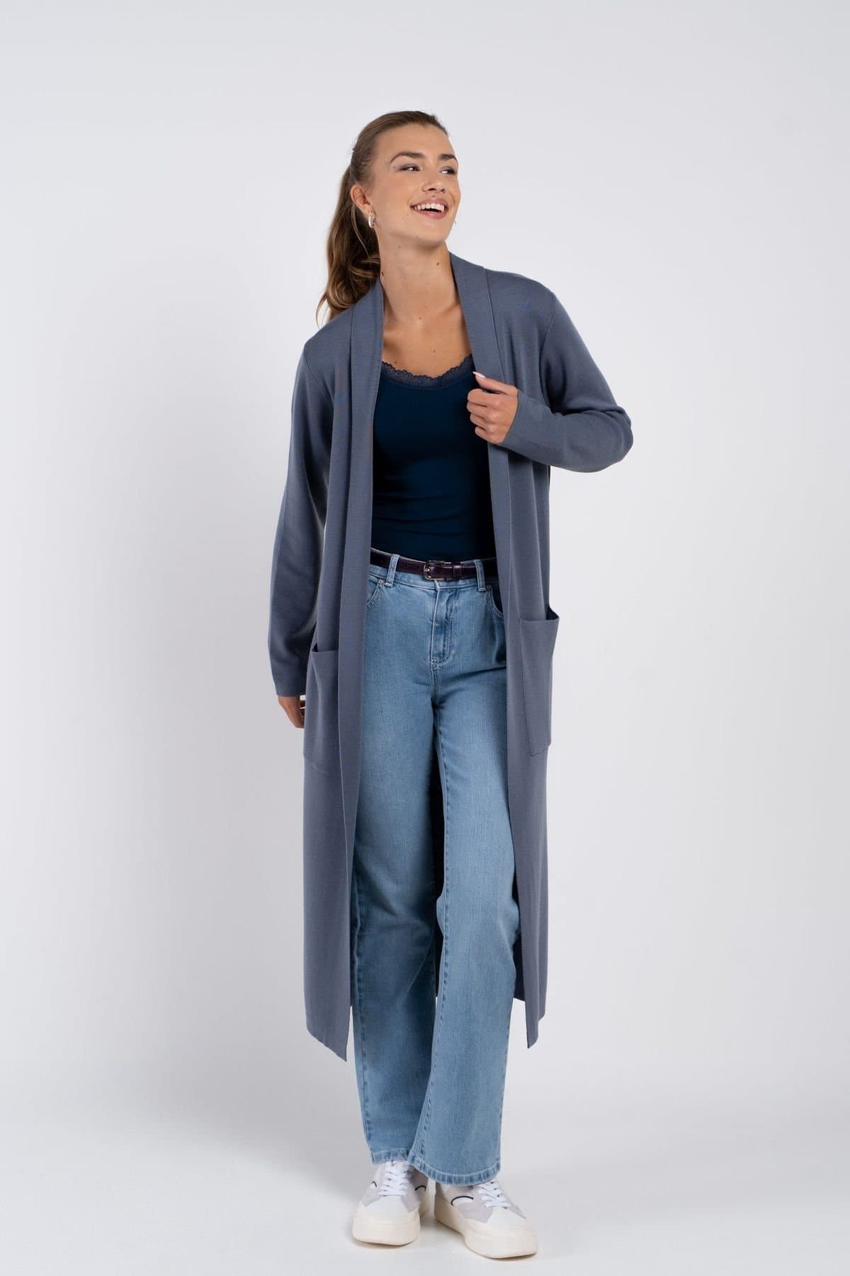 Kettlewell Kettlewell Women's Seraphina Longline Cardigan in Mid Grey