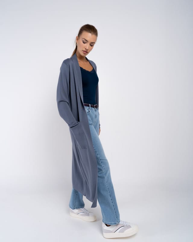 Kettlewell Kettlewell Women's Seraphina Longline Cardigan in Mid Grey - 2