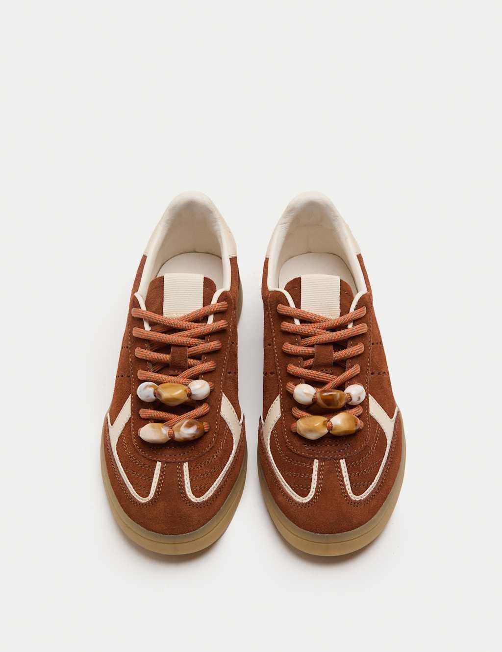 Marks & Spencer M&S Suede Bead Detail Trainers Tan