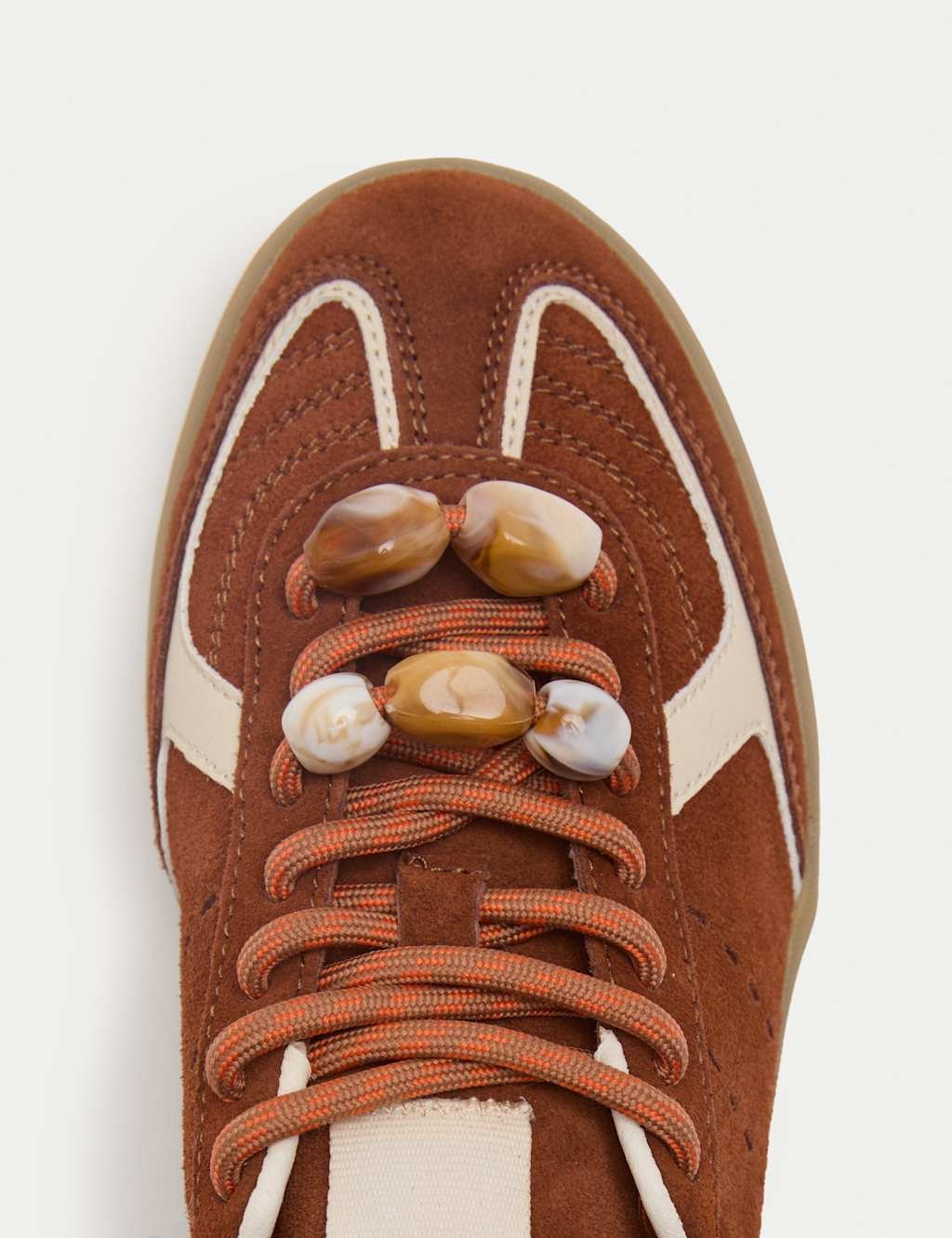 Marks & Spencer M&S Suede Bead Detail Trainers Tan - 2