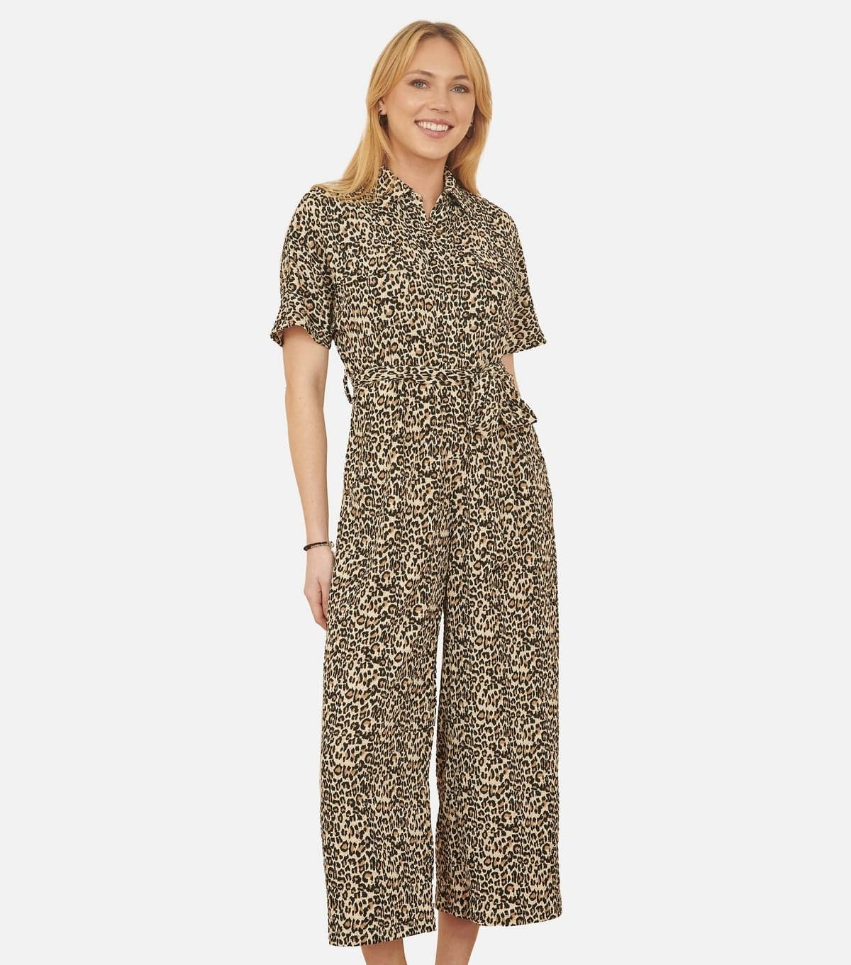 Yumi Women's Brown Leopard Print Jumpsuit Yumi New Look