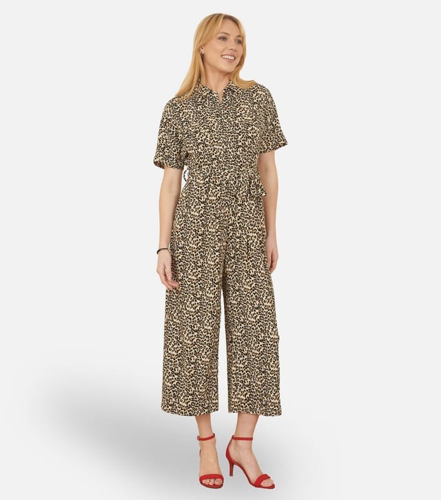 Yumi Women's Brown Leopard Print Jumpsuit Yumi New Look - 2