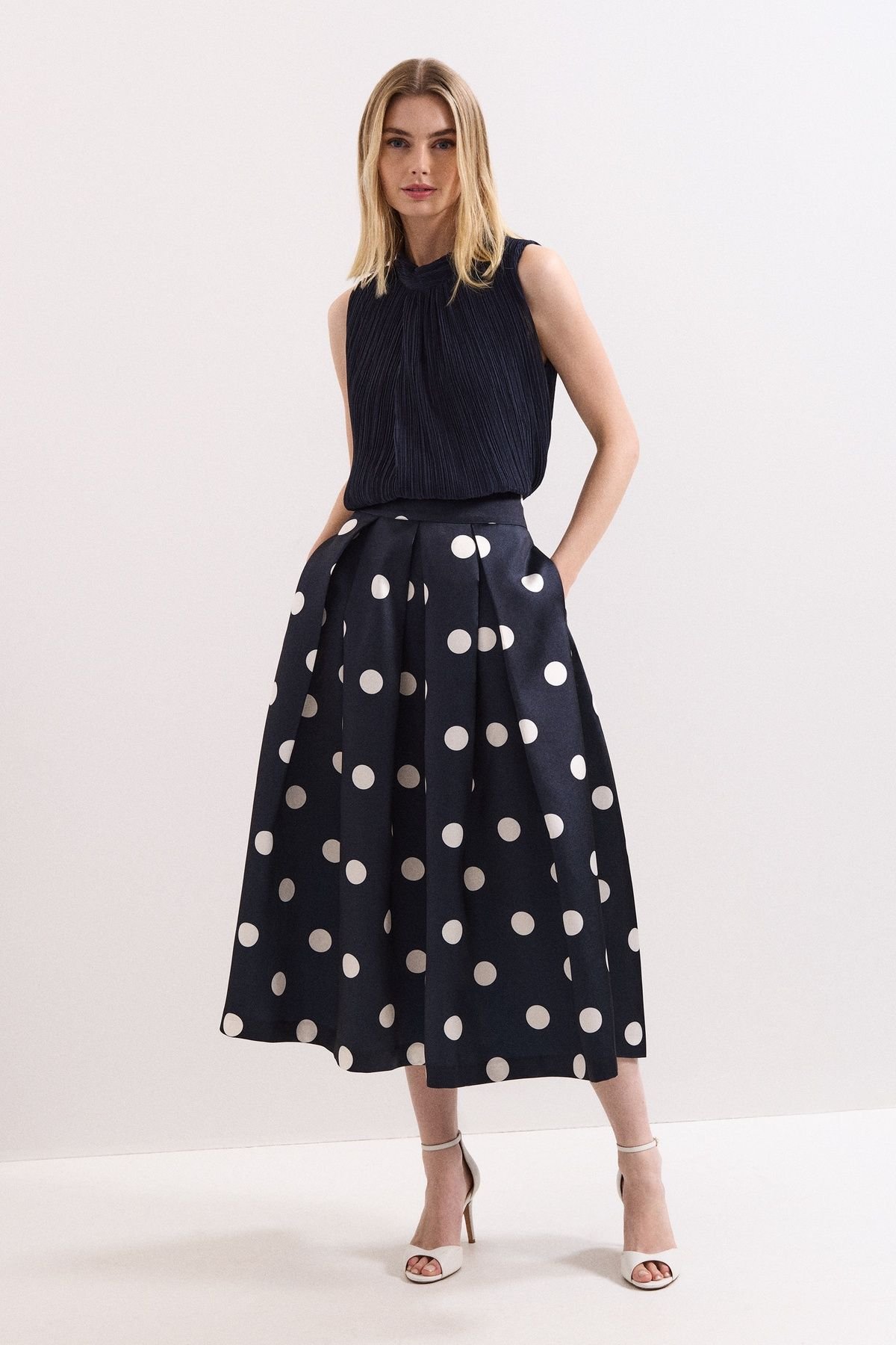 Phase Eight Phase Eight Women's Celeste Midi Skirt in Dark Navy - 3