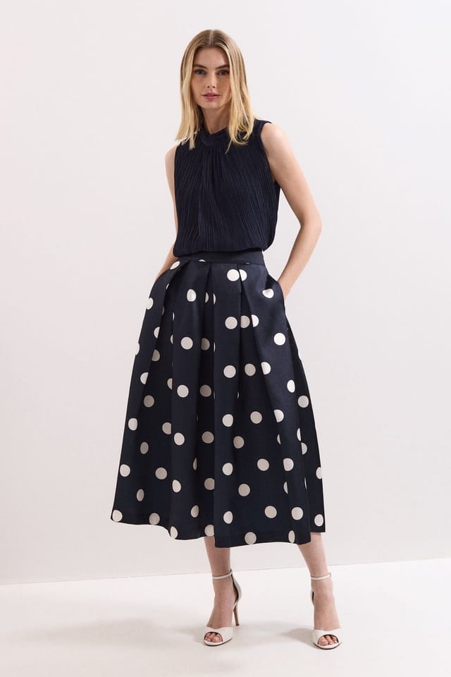 Phase Eight Phase Eight Women's Celeste Midi Skirt in Dark Navy - 3