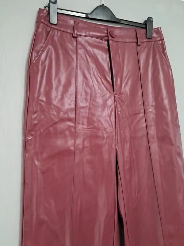 Cider Wide leg leather look jeans