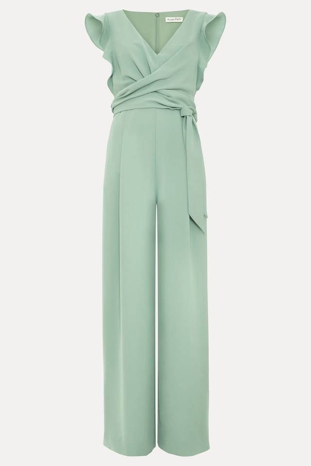 Phase Eight Phase Eight Women's Petite Ayla V-Neck Wide Leg Jumpsuit in Mint - 2