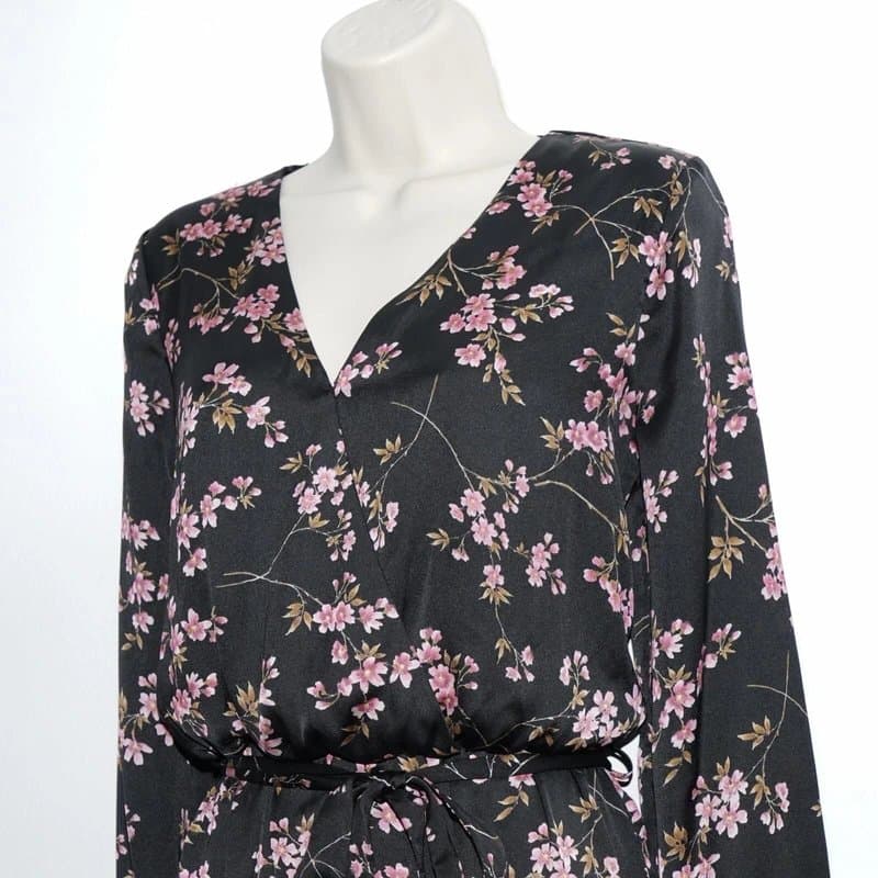 Lipsy Womens lipsy london black floral long sleeve jumpsuit uk 10