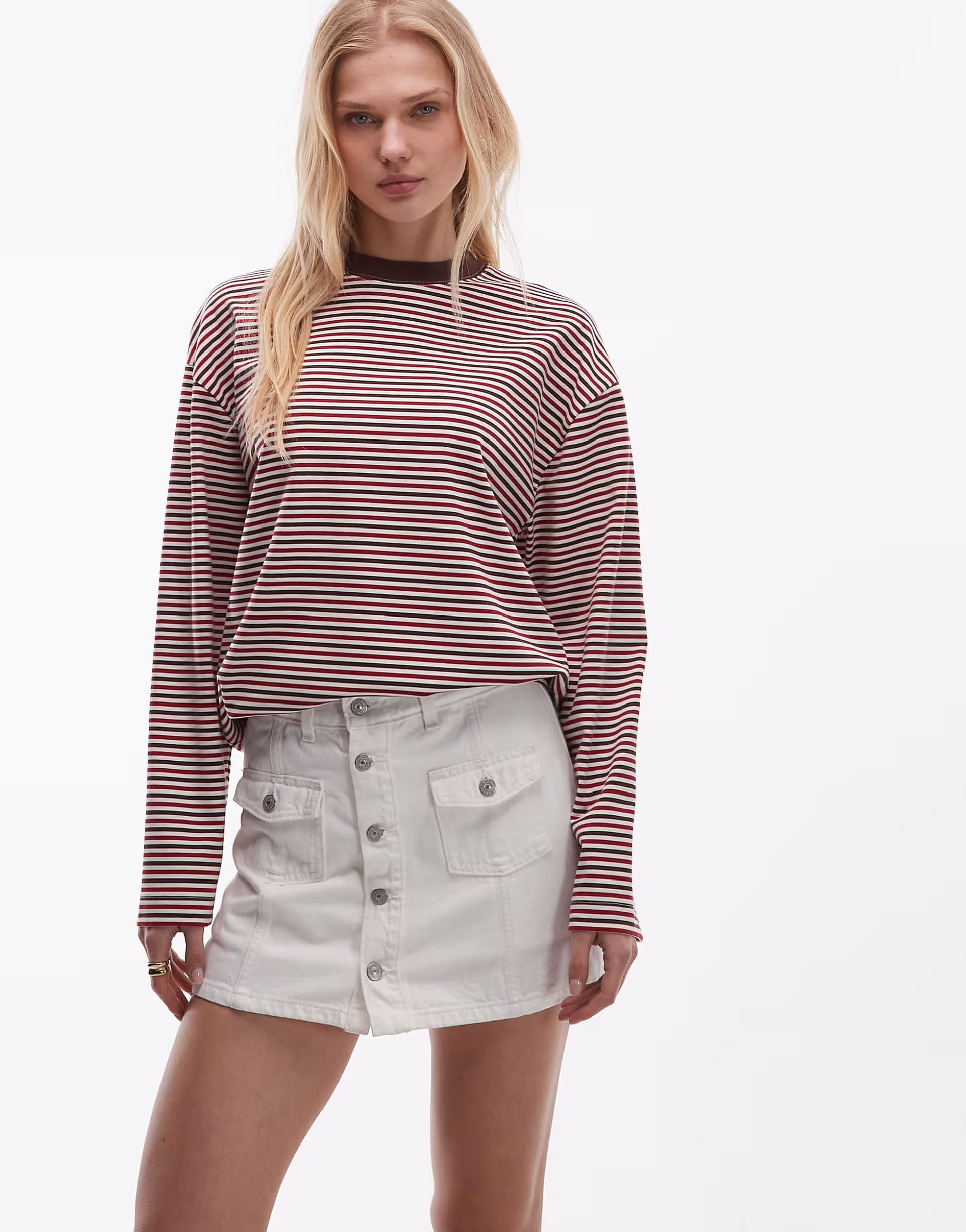 ASOS Levi's button front denim skort in white
