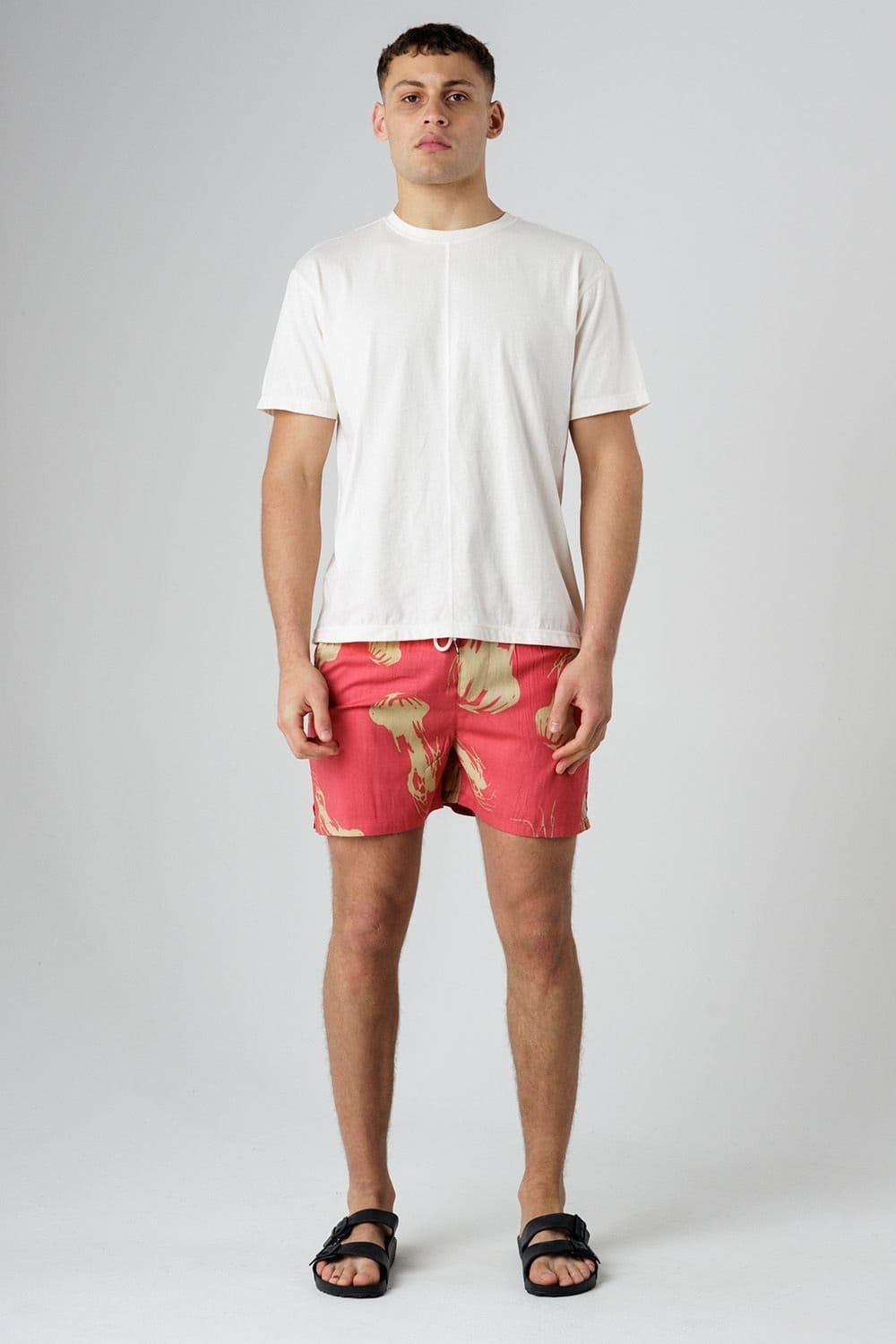 Influence Influence Men's Jellyfish Print Elasticated Shorts in Red - 4