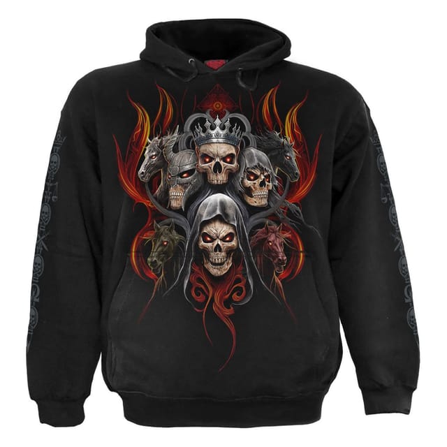 Spiral Spiral Men's Revelation Back & Sleeve Print Hoodie in Black - 2