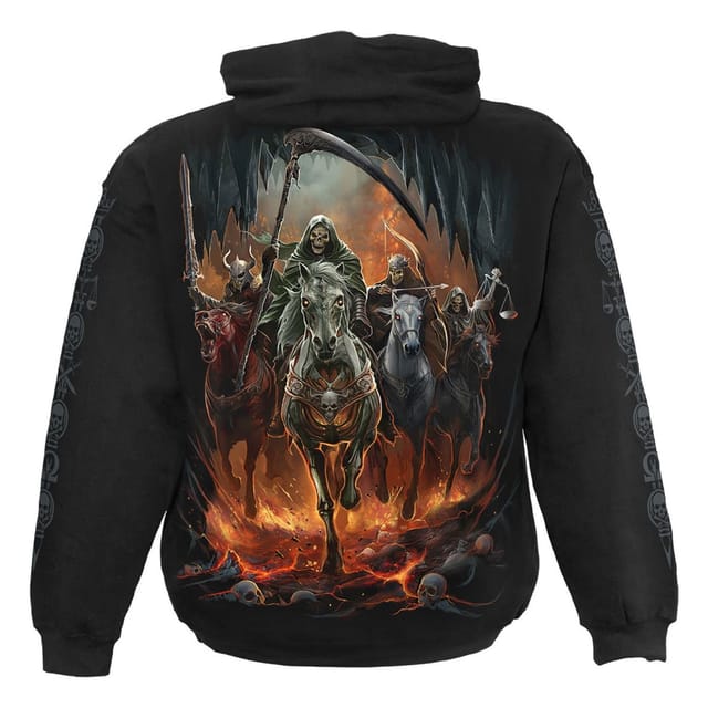 Spiral Spiral Men's Revelation Back & Sleeve Print Hoodie in Black - 3