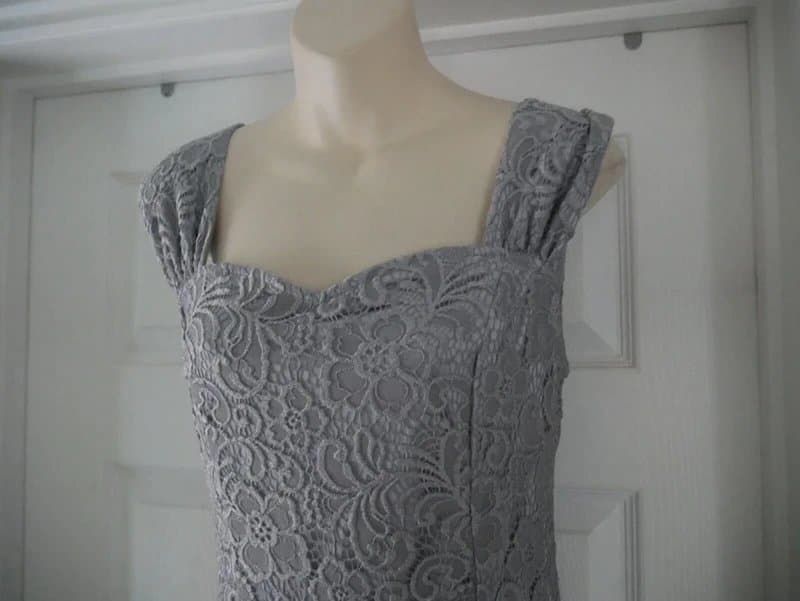 Floryday Silver Designer Dress Size Medium M Floryday Embroidered Crochet Evening Party