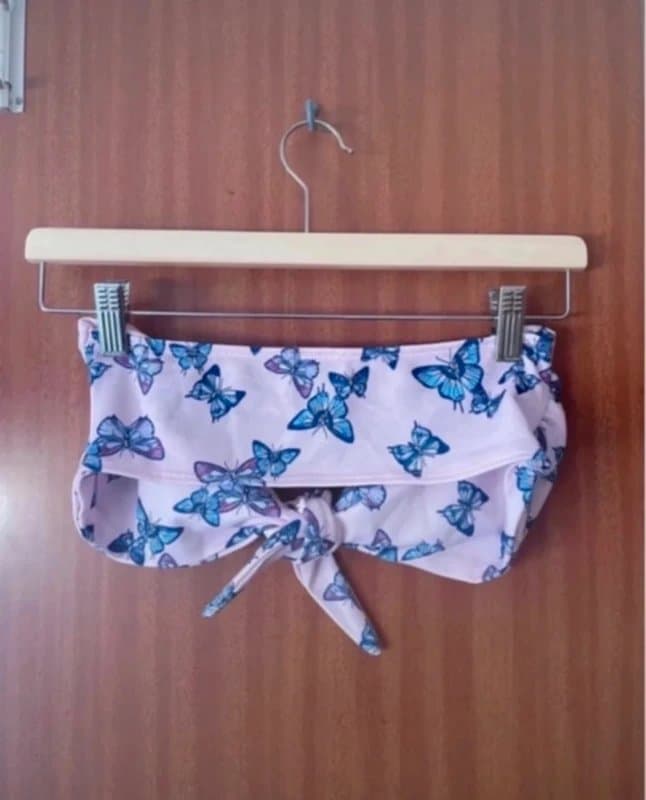 ASOS ASOS Butterfly Print Tie Front Bandeau Top Size UK 6 BNWOT