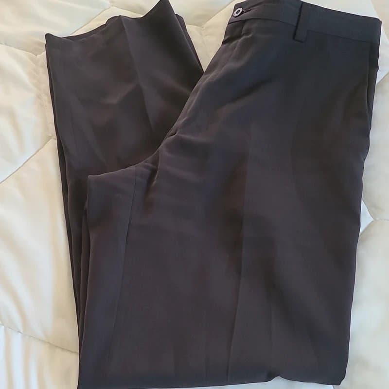 Kenneth Cole Kenneth Cole Reaction Black Dress Pants Flat Front Straight Leg 36W Easy Care