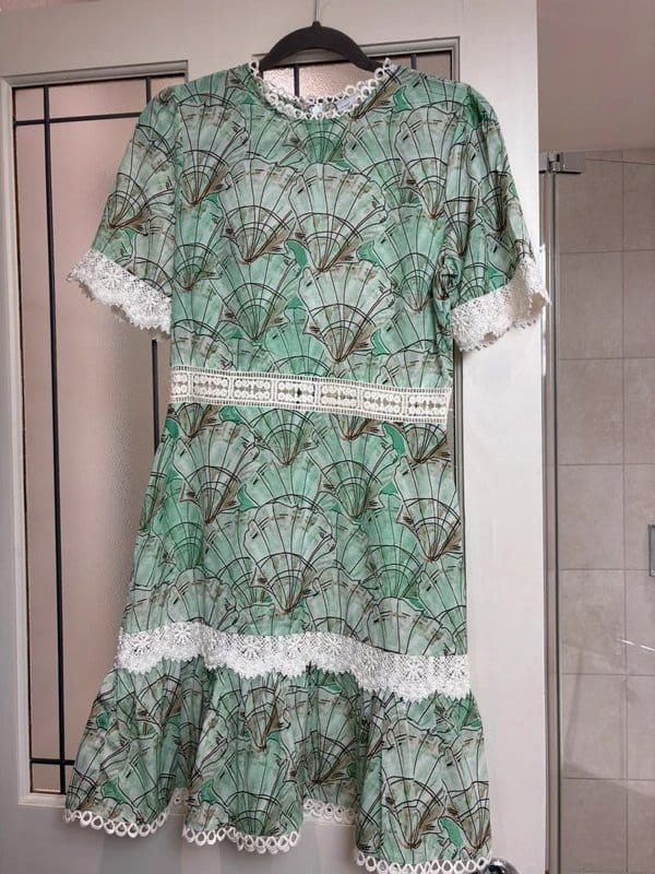 Never Fully Dressed Mint Green Crochet Dress Size 8