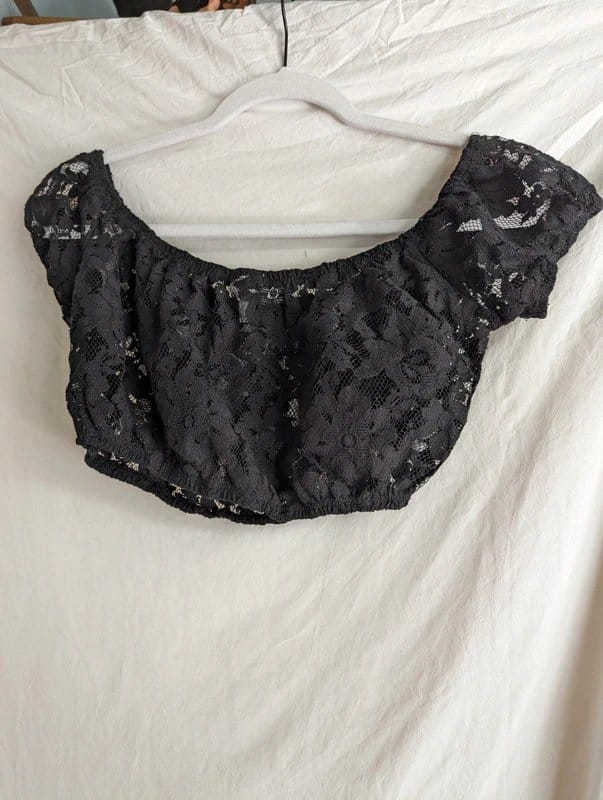 ASOS Beautiful black lace crop top Asos goth fairy core cottage core uk10 - 1
