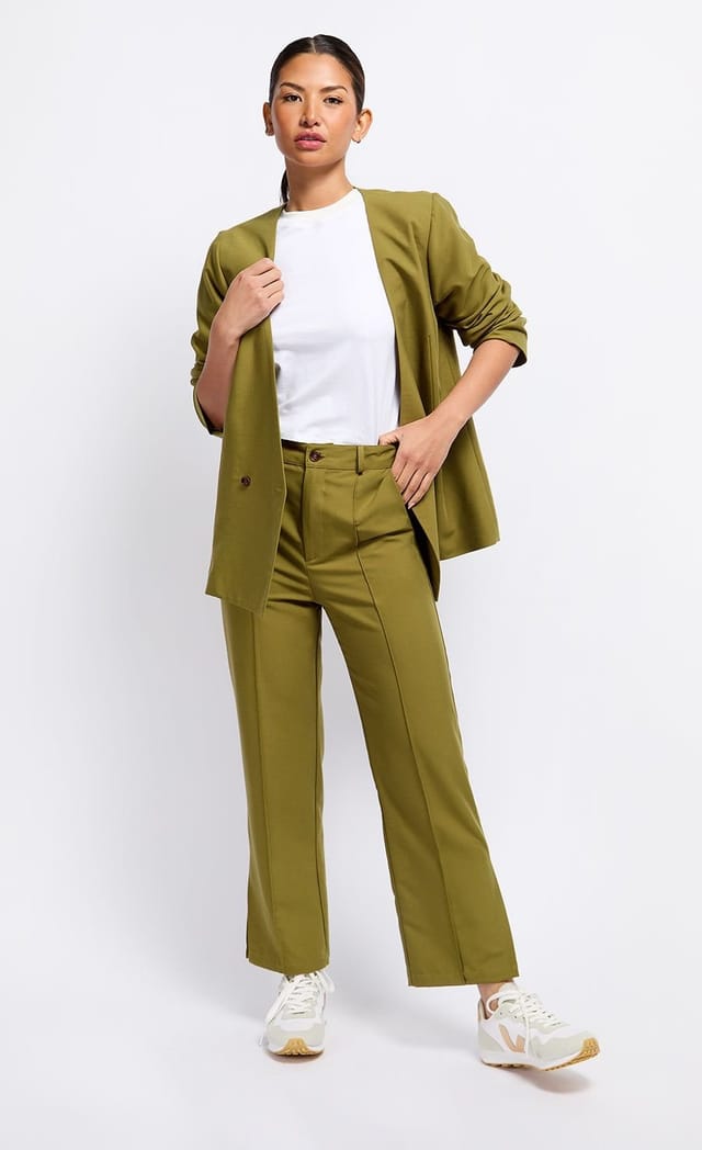Little Mistress Little Mistress Women's Olive Green Blazer - 2