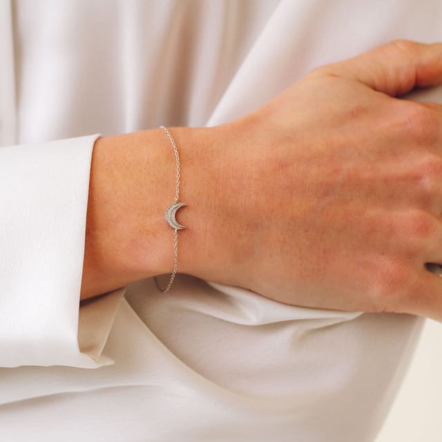 Gold Trip Gold Trip Women's Celestial Moon Bracelet in Silver - 2