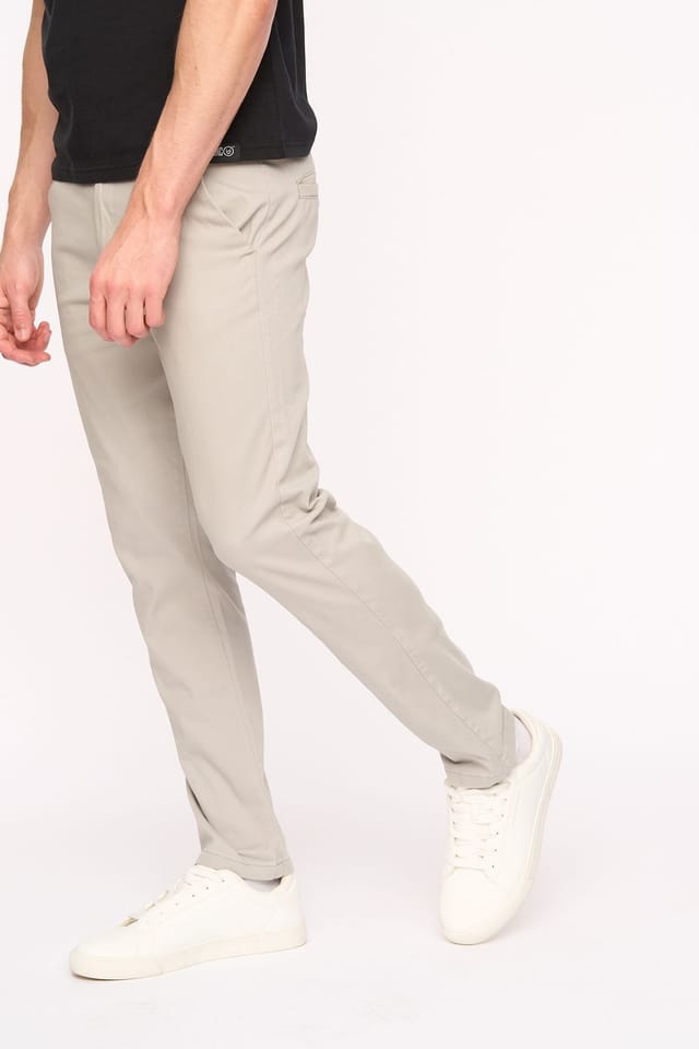 Duck&Cover Duck&Cover Men's Everett Slim-Fit Stretch Chinos with Adjustable Waist Cinch in Light Grey - 2