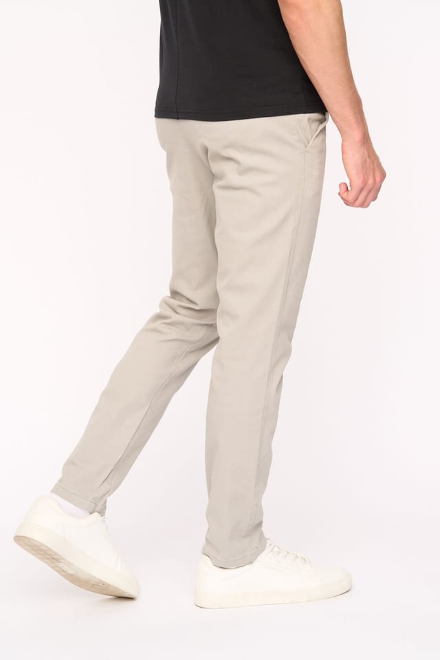 Duck&Cover Duck&Cover Men's Everett Slim-Fit Stretch Chinos with Adjustable Waist Cinch in Light Grey - 3