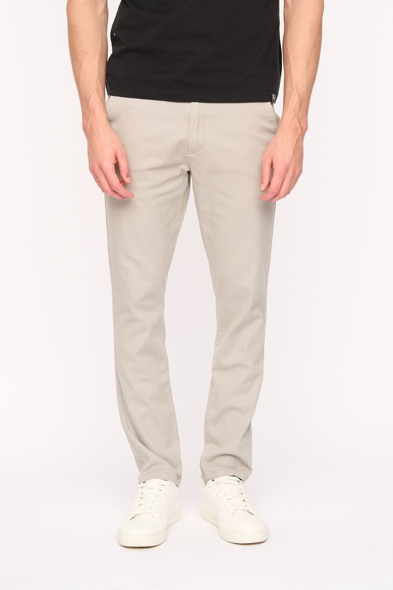 Duck&Cover Duck&Cover Men's Everett Slim-Fit Stretch Chinos with Adjustable Waist Cinch in Light Grey - 4