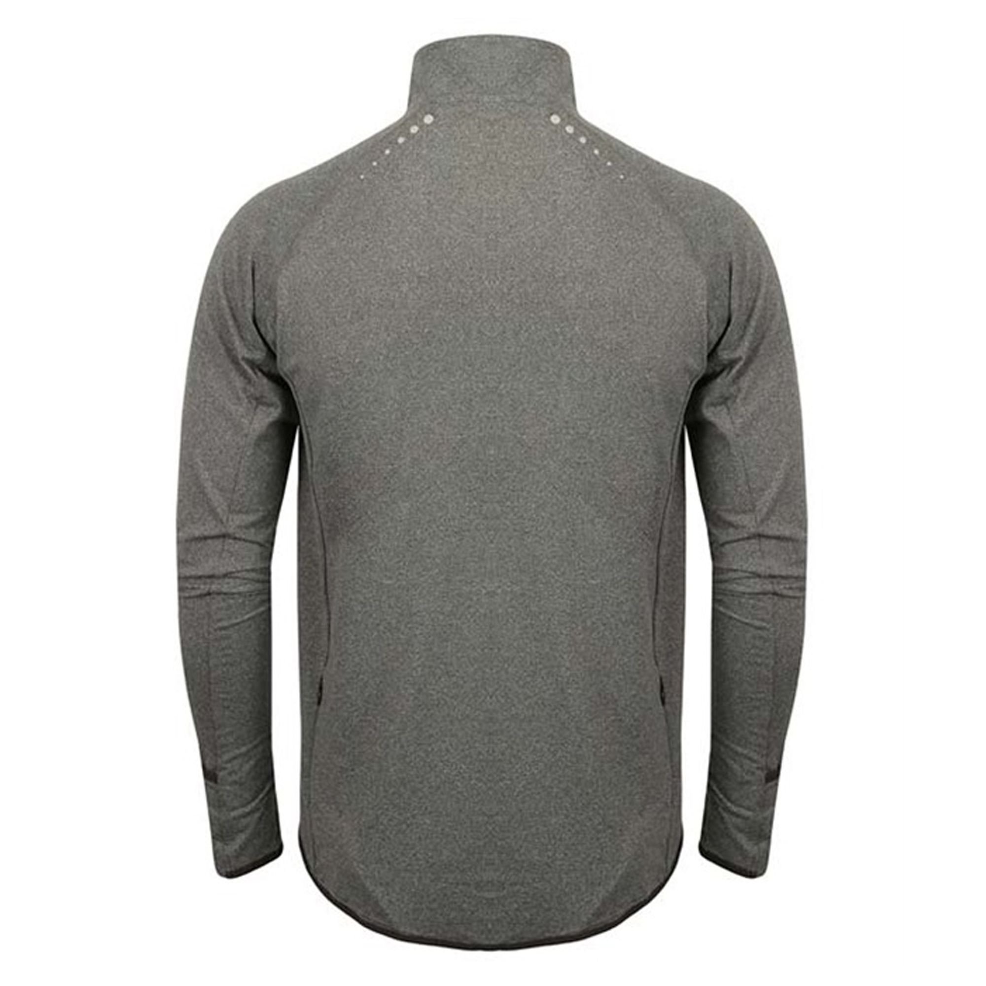 Tombo Tombo Men's Long Sleeve Zip Neck Performance Top in Grey - 2