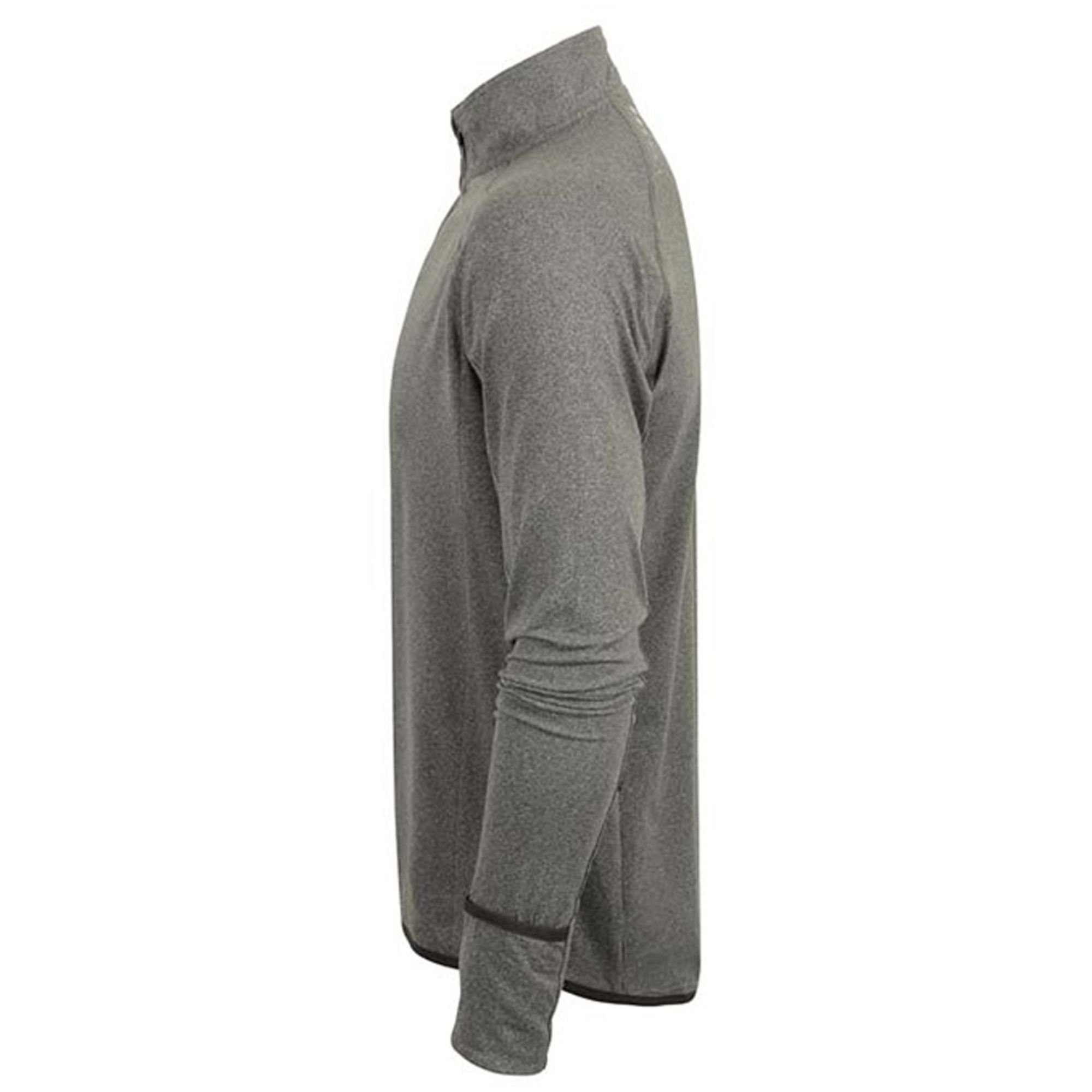 Tombo Tombo Men's Long Sleeve Zip Neck Performance Top in Grey - 3