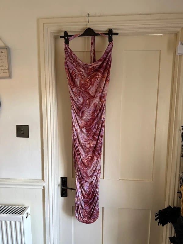 ASOS ASOS rushed halter neck midi dress (Tall ) size 14