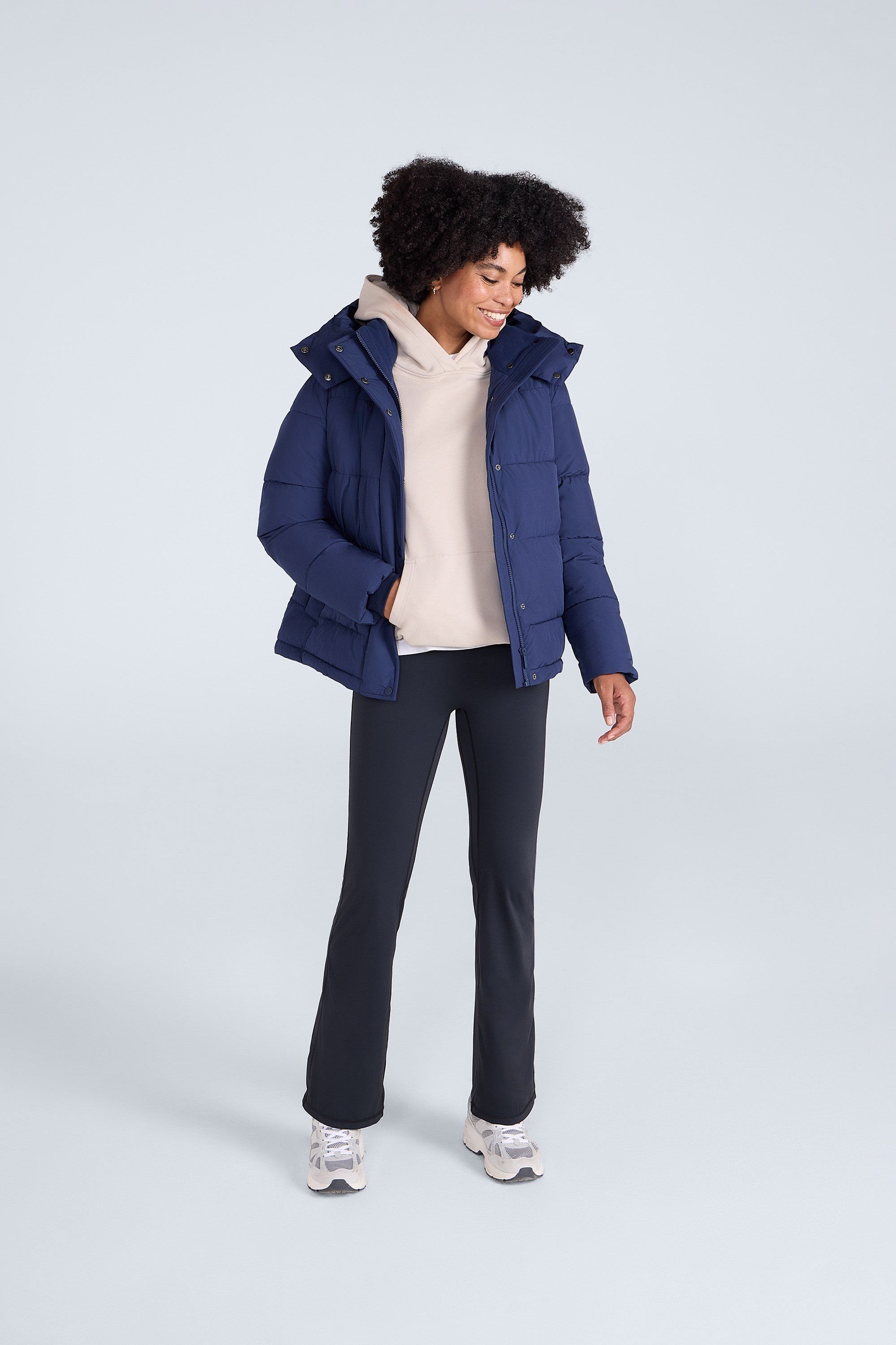 Animal Animal Women's 'Maeve' Warm Padded Water Resistant Insulated Hooded Puffer Jacket in Navy - 2