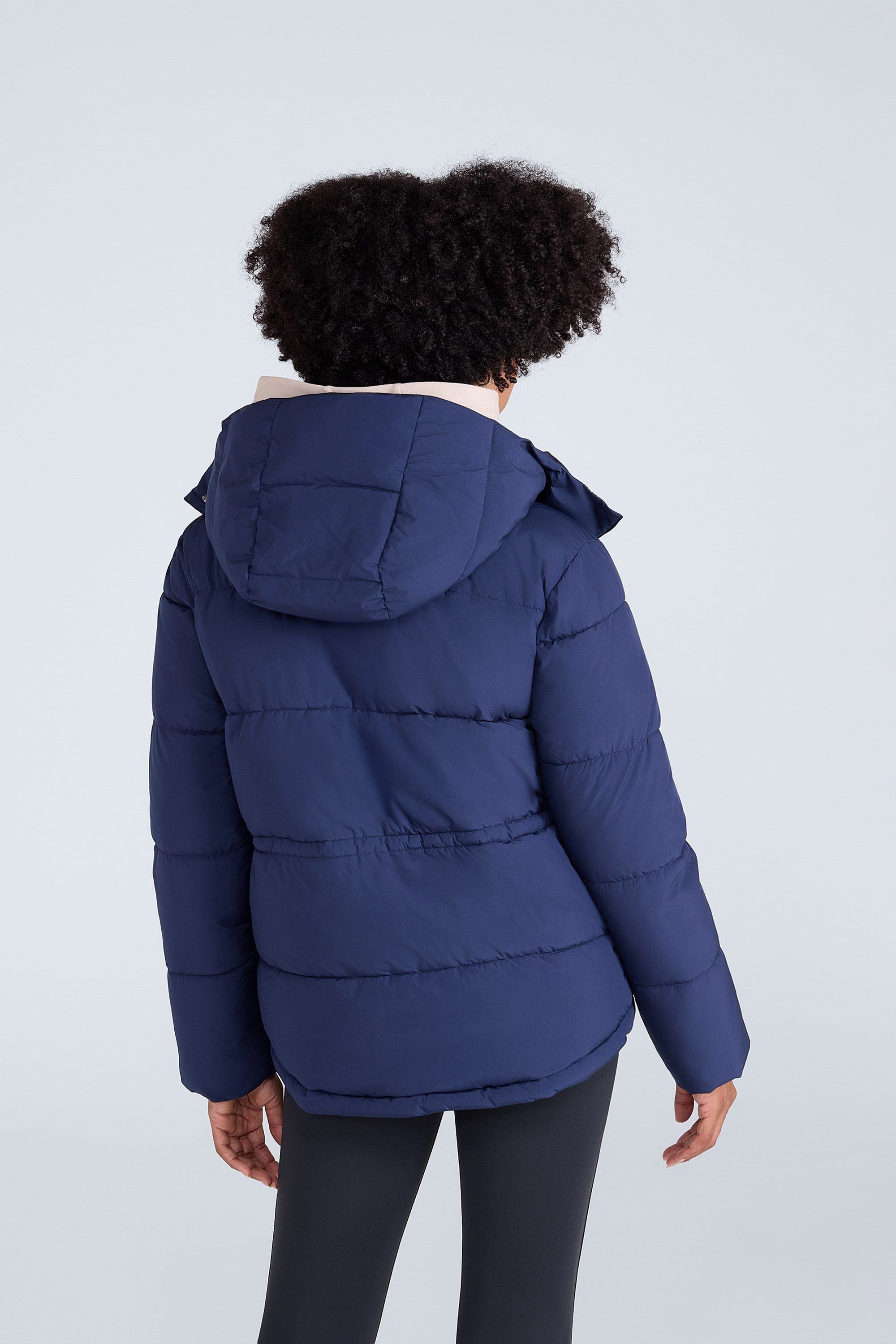 Animal Animal Women's 'Maeve' Warm Padded Water Resistant Insulated Hooded Puffer Jacket in Navy - 3