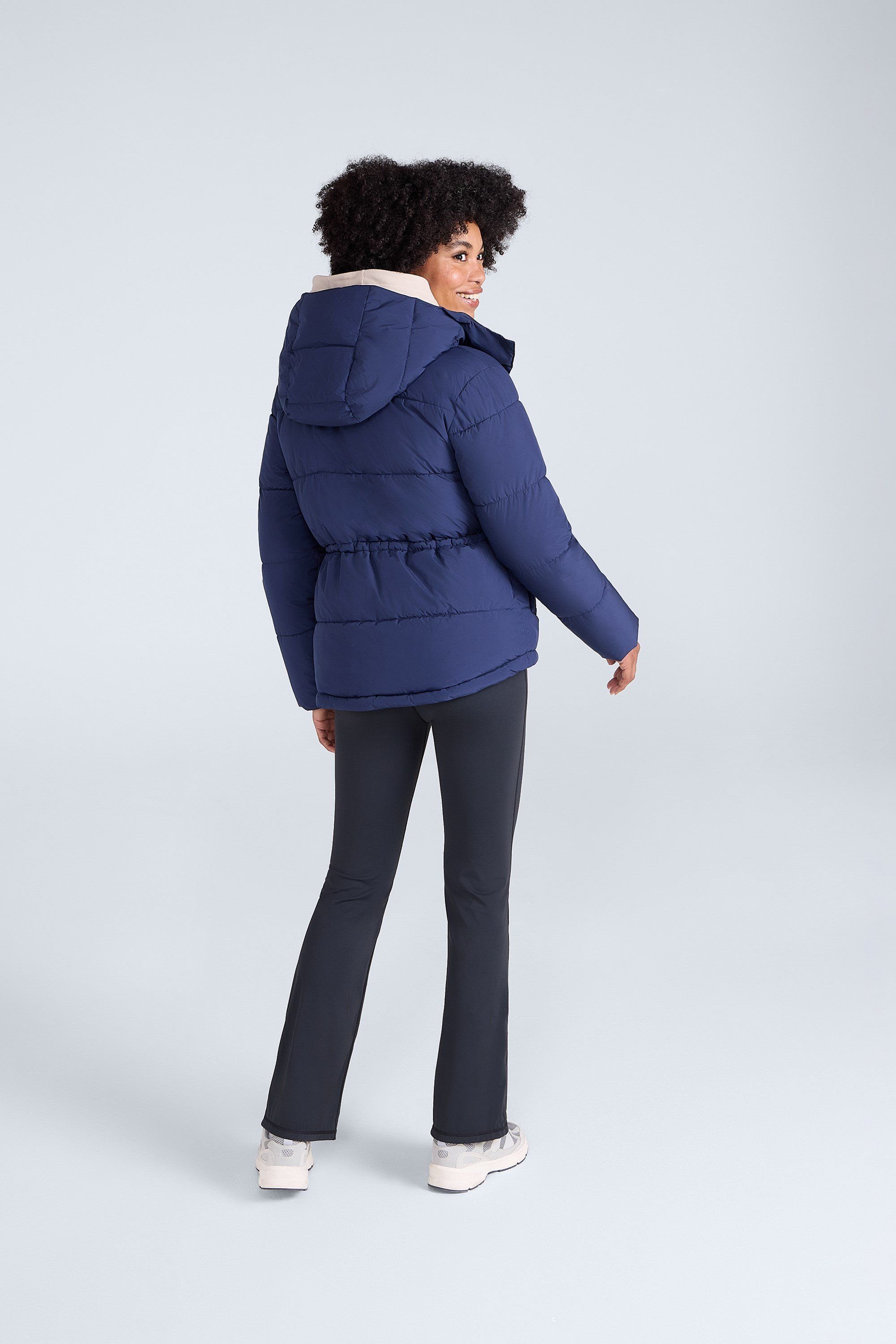 Animal Animal Women's 'Maeve' Warm Padded Water Resistant Insulated Hooded Puffer Jacket in Navy - 4