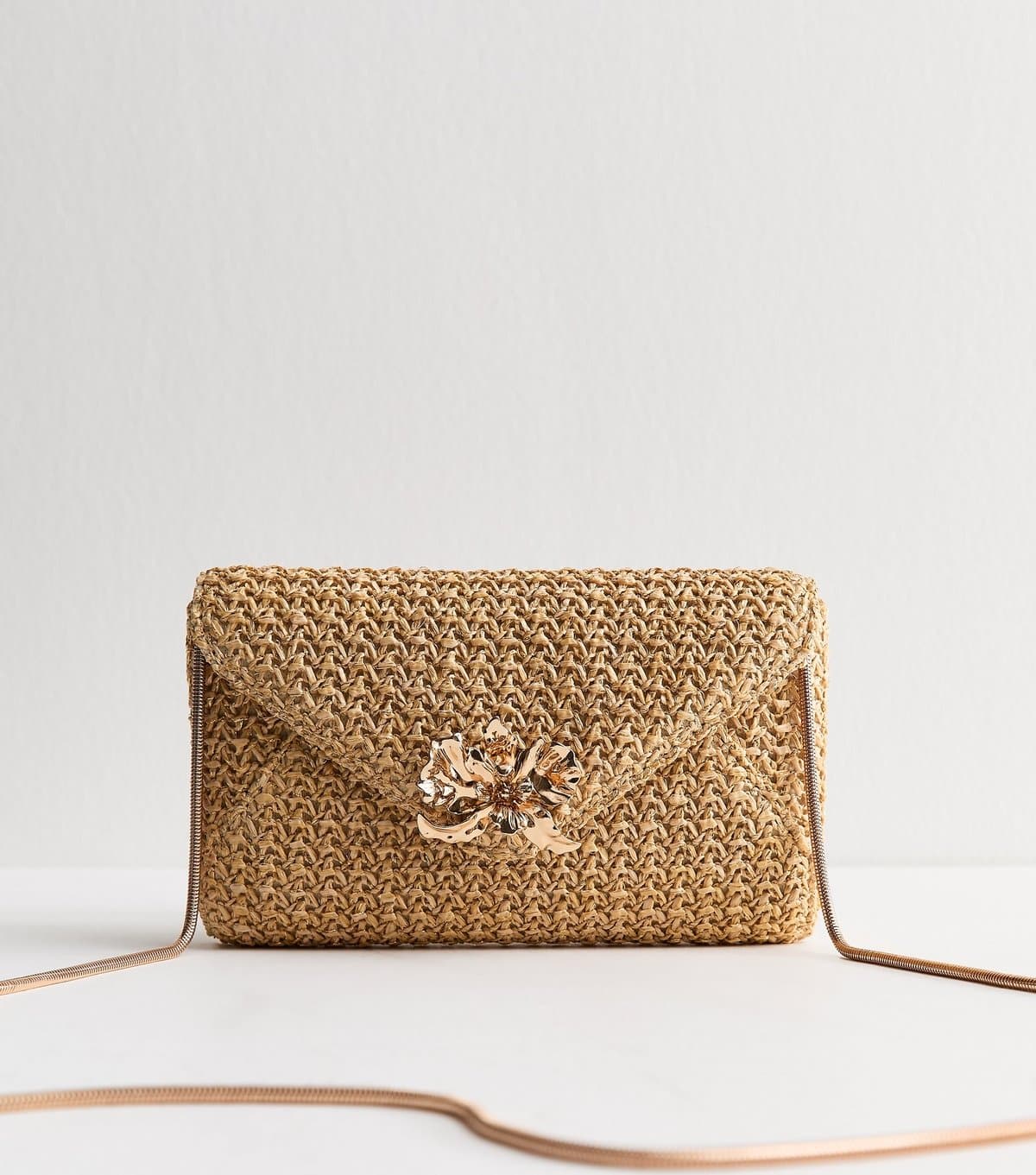 New Look New Look Stone Woven Flower Clutch