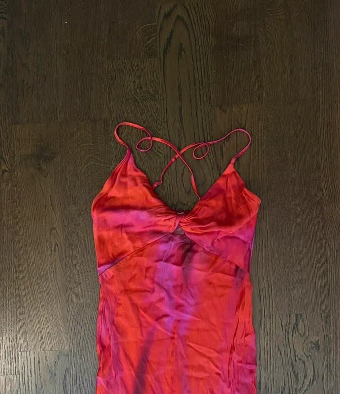 Bershka Red satin midi dress