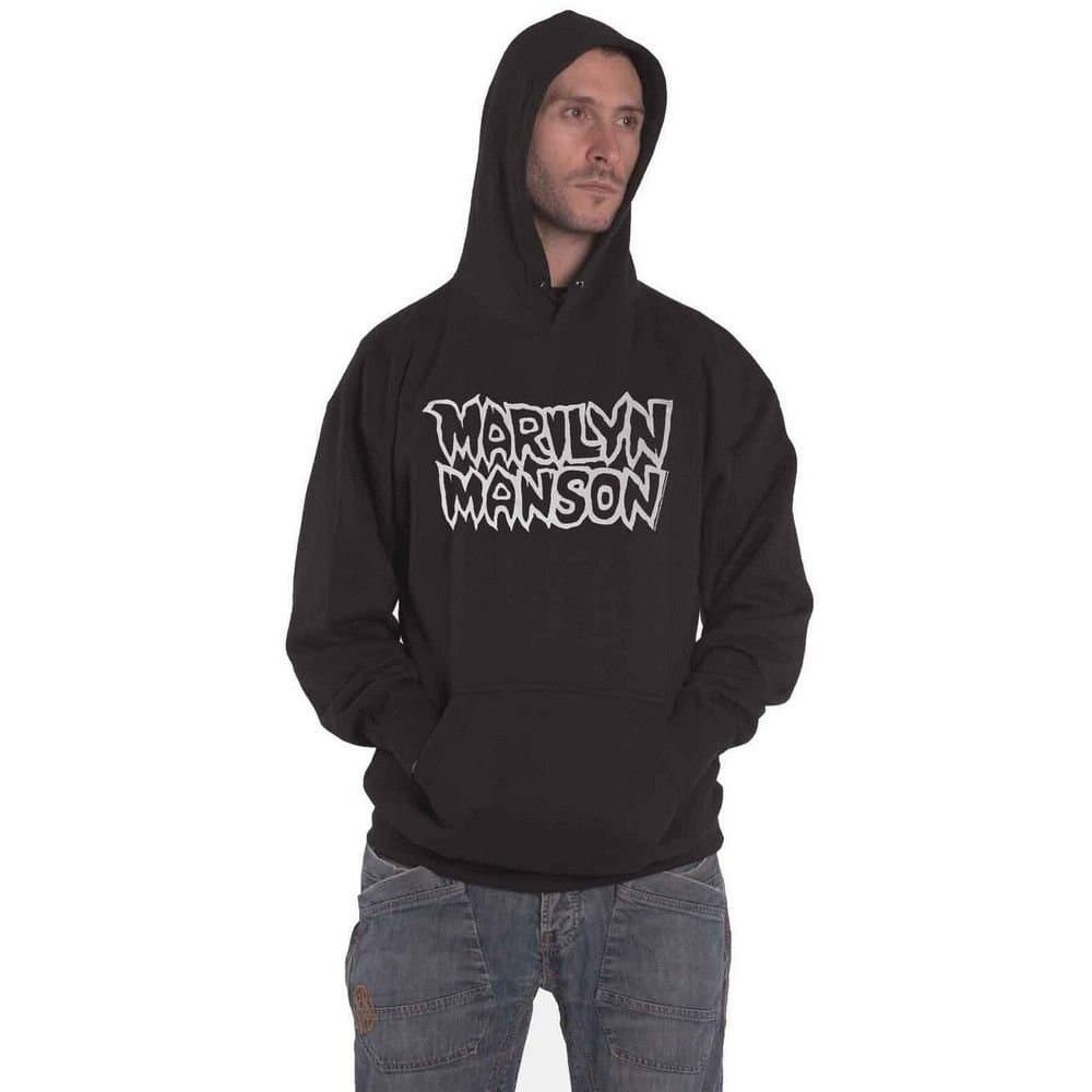 Marilyn Manson Marilyn Manson Men's Logo Pullover Hoodie in Black