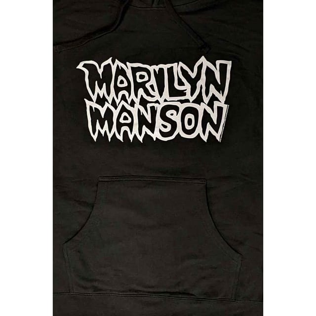 Marilyn Manson Marilyn Manson Men's Logo Pullover Hoodie in Black - 3