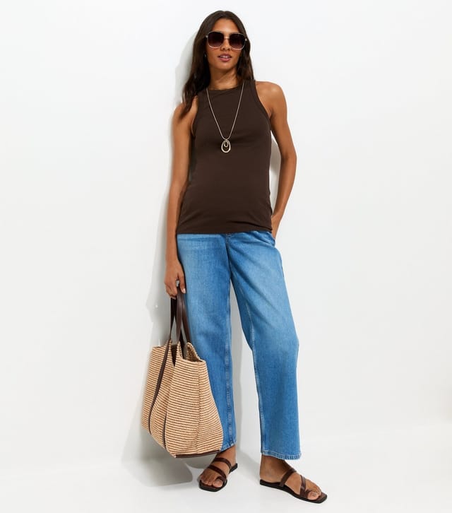 New Look Women's Maternity Dark Brown Racer Vest Top New Look - 3