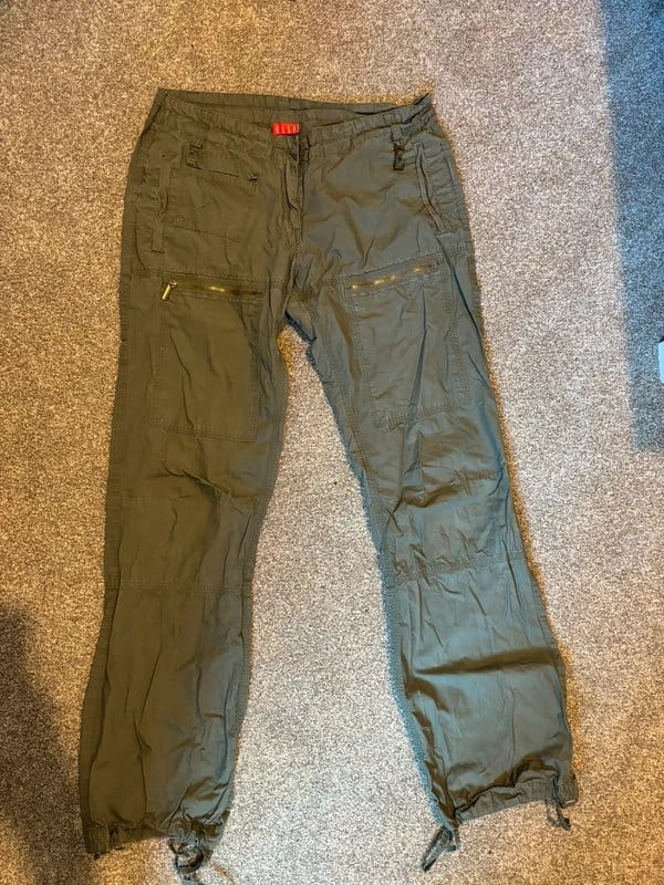 Elle Khaki Zip Cargo Trousers