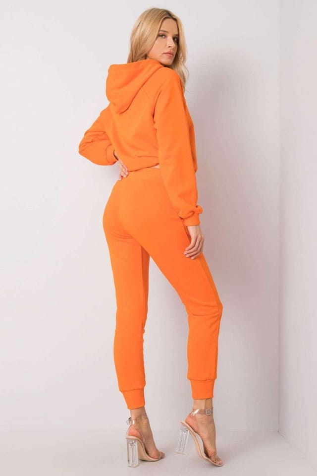 Love Lace Love Lace Women's Hooded Sweatshirt Set with Fitted Pants in Orange - 3