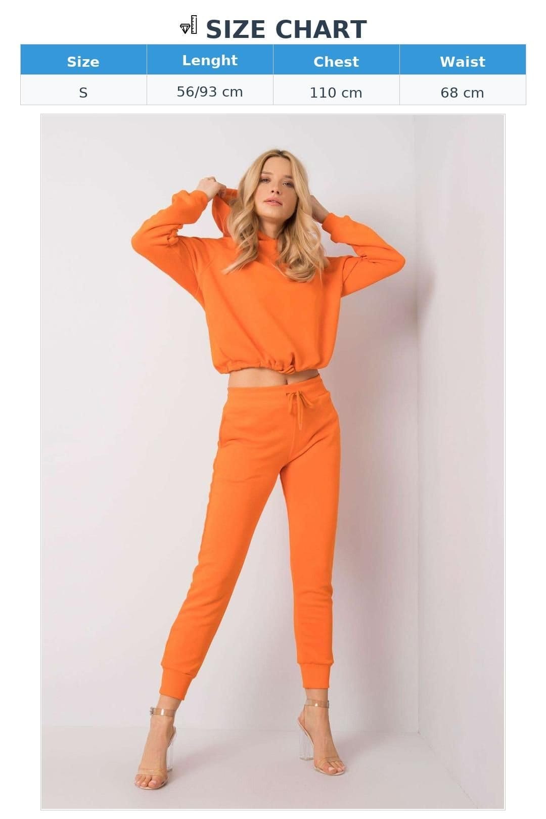 Love Lace Love Lace Women's Hooded Sweatshirt Set with Fitted Pants in Orange - 4