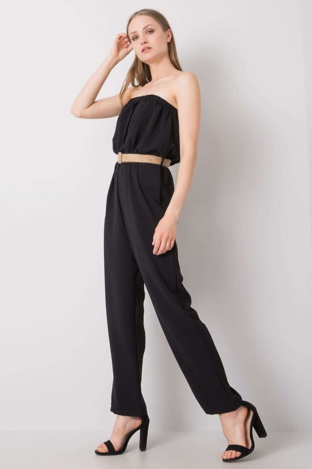 Love Lace Love Lace Women's Cotton Polyester Sleeveless Casual Jumpsuit Style 215377 in Black - 2