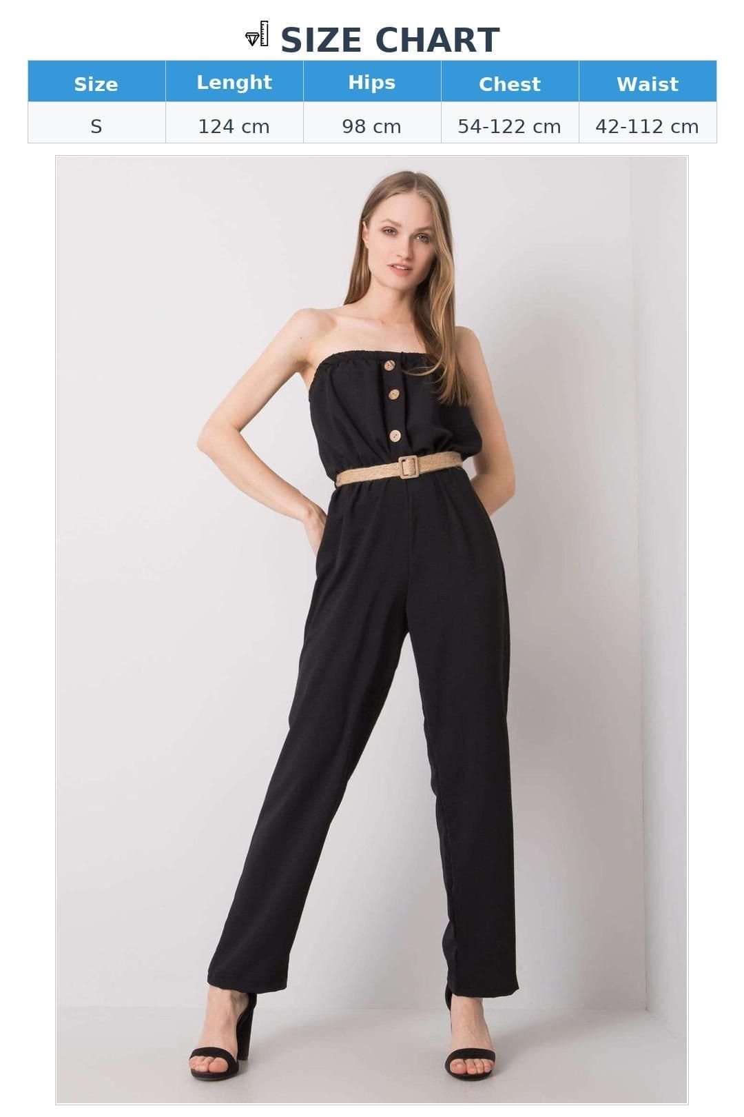 Love Lace Love Lace Women's Cotton Polyester Sleeveless Casual Jumpsuit Style 215377 in Black - 4