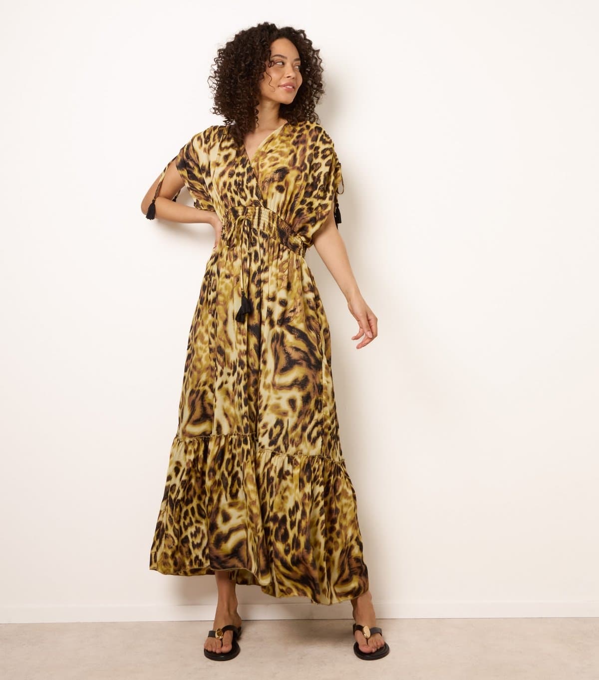 Blue Vanilla Women's Multicolour Crossover Animal Print Maxi Dress Blue Vanilla New Look