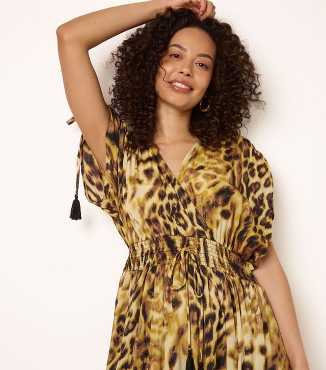 Blue Vanilla Women's Multicolour Crossover Animal Print Maxi Dress Blue Vanilla New Look - 2