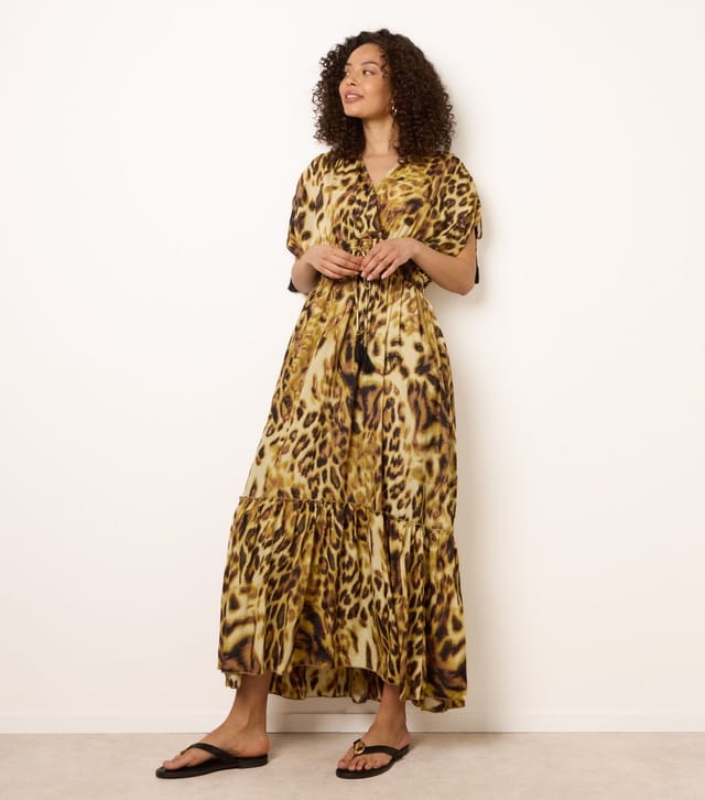 Blue Vanilla Women's Multicolour Crossover Animal Print Maxi Dress Blue Vanilla New Look - 3