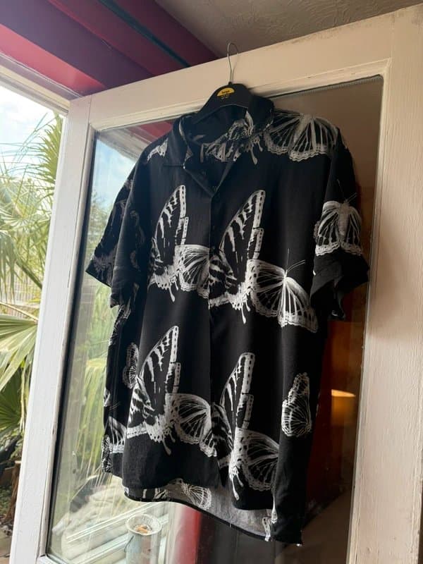 ASOS Men’s black butterfly print buttoned shirt