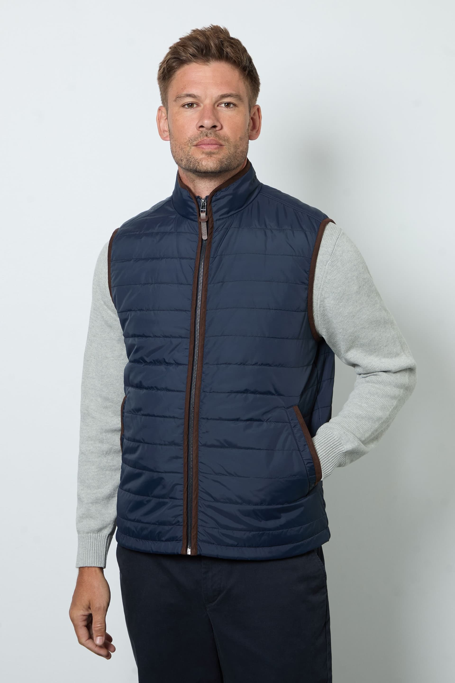 Maine Maine Men's Navy Quilted Gilet